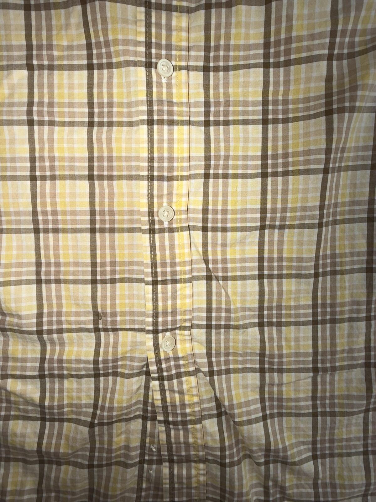 J.Crew Men's Yellow & Brown Plaid Button-Down Shirt - Size XL