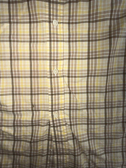 J.Crew Men's Yellow & Brown Plaid Button-Down Shirt - Size XL