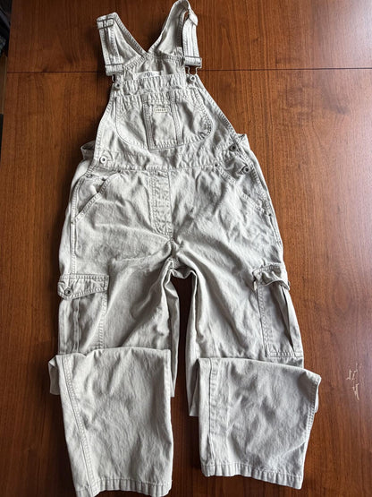 Squeeze Jeans Women's Beige Cotton Utility Overalls - Size S