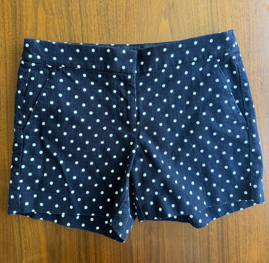 J.Crew Women's Navy Blue Polka Dot Shorts - Size 4