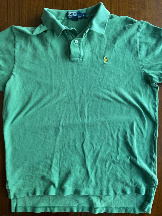 Vintage Polo Ralph Lauren Green Pique Short Sleeve Polo Shirt Men's Large