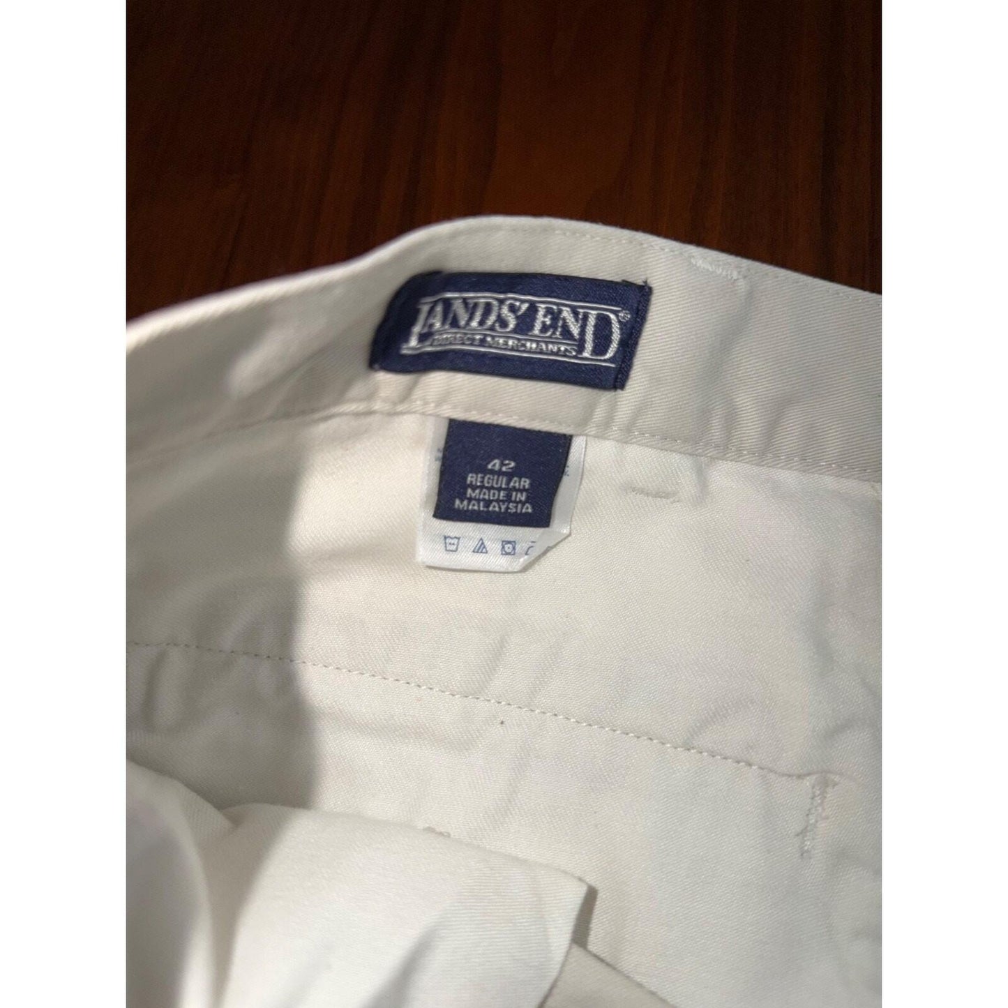 Lands' End Men's White Traditional Fit Chino Pants - Size 42 Regular