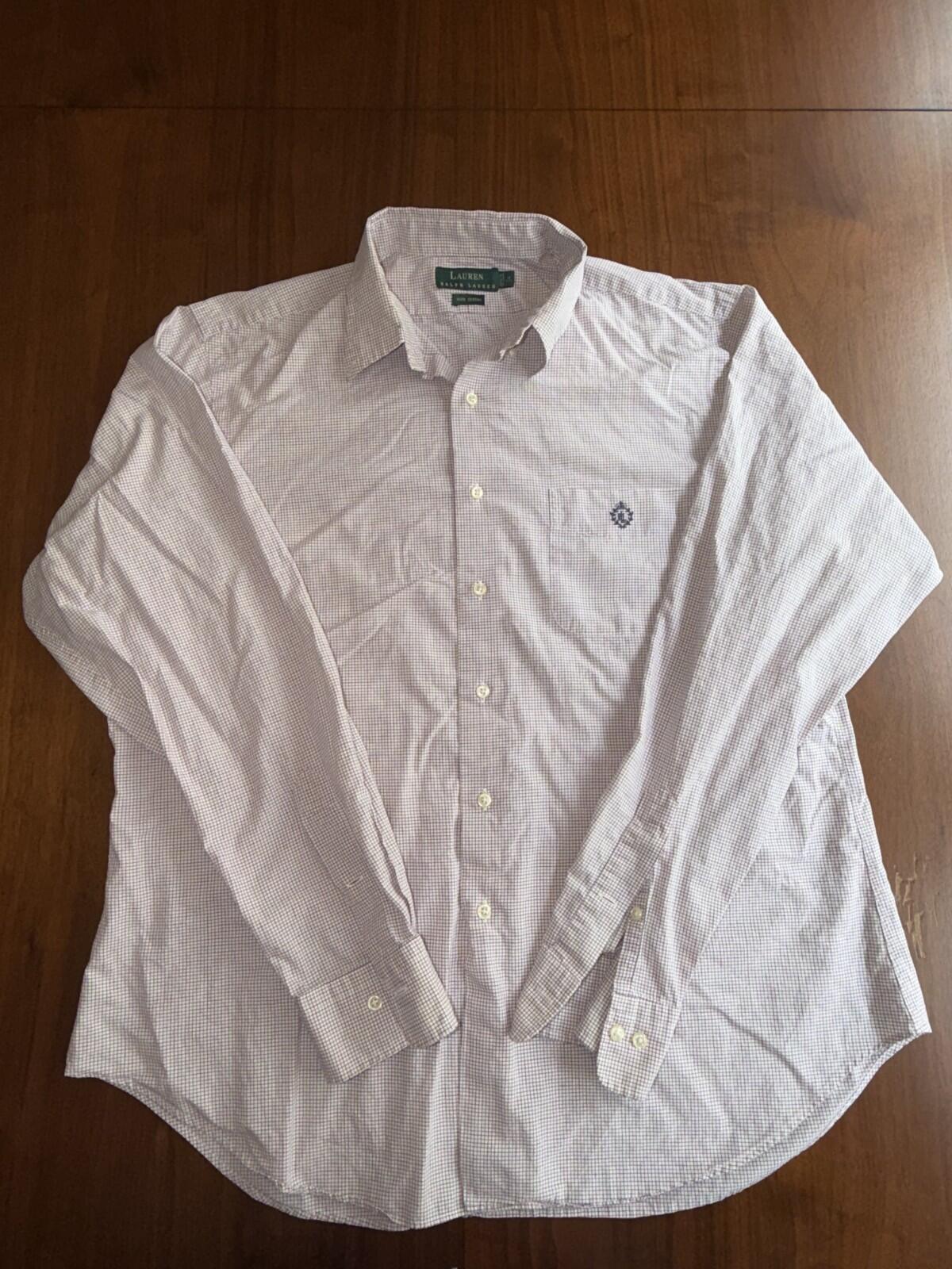 Lauren Ralph Lauren Men's Microcheck Plaid Dress Shirt - Size 17-36
