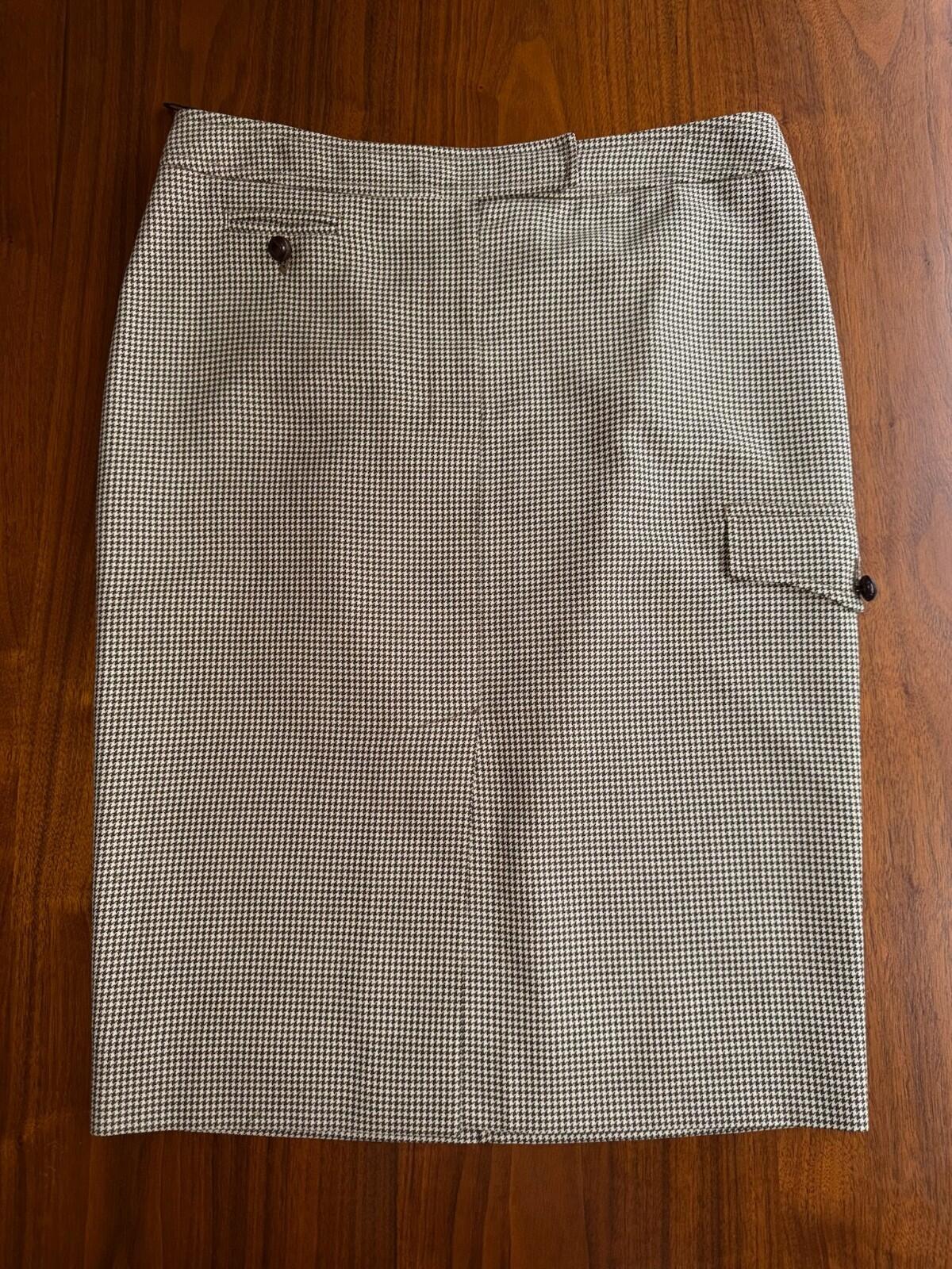 Yves Saint Lauren Women's Houndstooth Pencil Skirt - Size 38