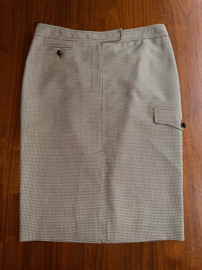 Yves Saint Lauren Women's Houndstooth Pencil Skirt - Size 38