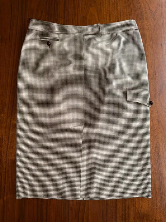 Yves Saint Lauren Women's Houndstooth Pencil Skirt - Size 38