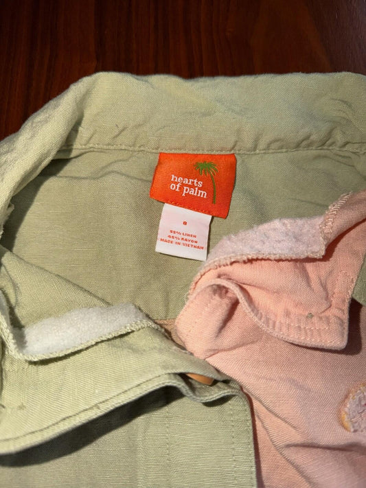 Hearts of Palm Women's Patchwork Linen Blend Jacket - Size 8