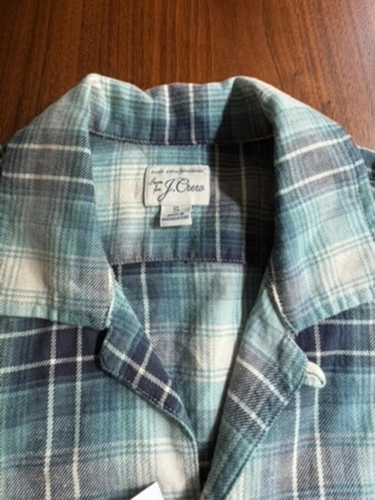 J.Crew Men's Blue Plaid Long Sleeve Button Front Shirt NWT - Size S