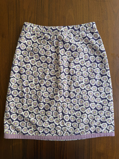 Boden Women's Floral Pattern Purple Skirt - Size 6