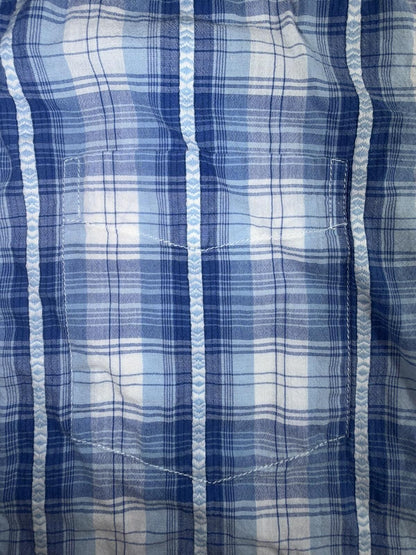 Lauren Jeans Co Ralph Lauren Women's Blue Plaid Button Front Shirt - Size M