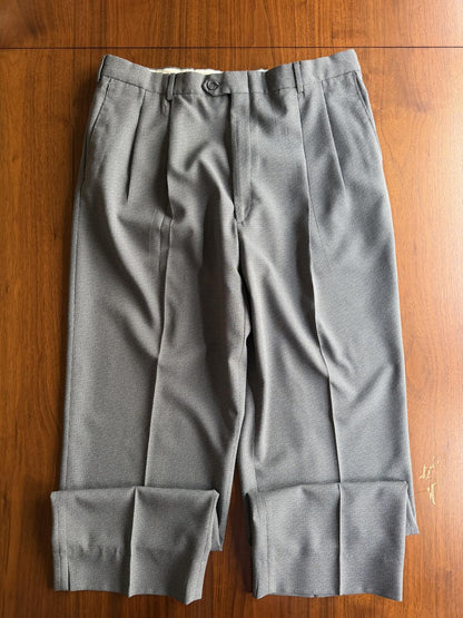 Bill Blass Menswear Gray Herringbone Dress Pants - Size 36x38