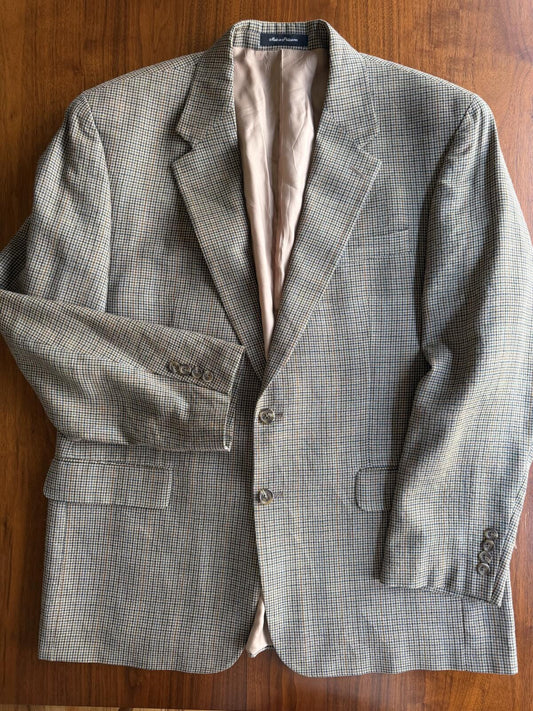 Lauren Ralph Lauren Men's Houndstooth Brown Wool-Silk Sport Coat - 44R