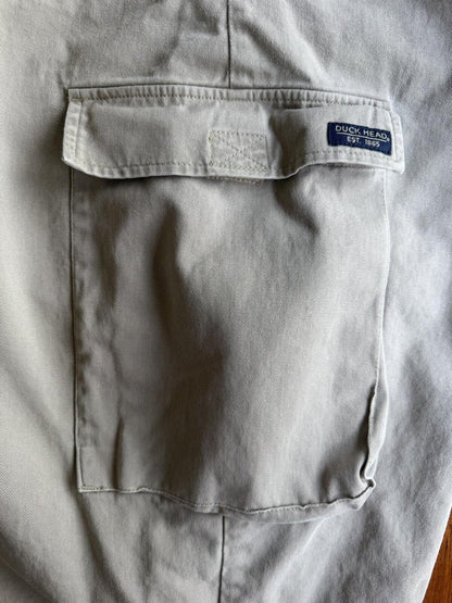 Duck Heads Men's Khaki Cargo Shorts with Multiple Pockets - Size 40