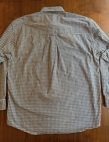 GANT Men’s Black and White Check Button-Down Shirt - Size XL