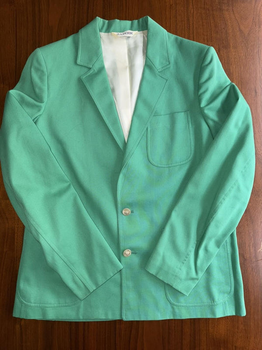 Vintage J.G. Hook Women's Teal Green Two-Button Jacket - Size 12