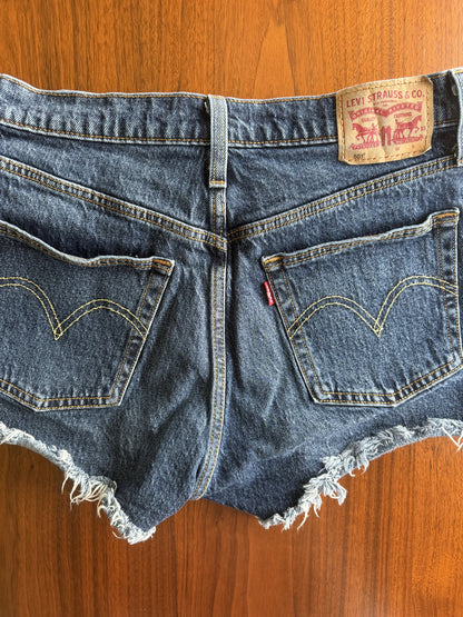 Levi's Women's Medium Wash Distressed Denim Cut-Off Shorts - Size W28