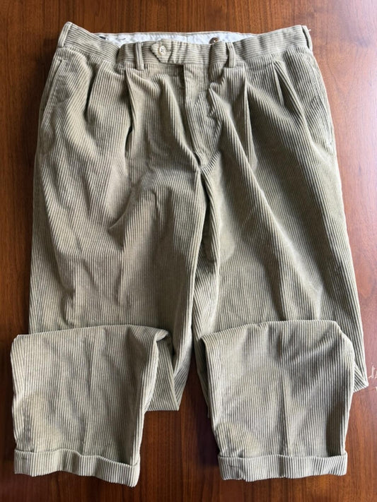 Vintage Beige Corduroy Pants Tailored for Guffey's Atlanta - Size 35