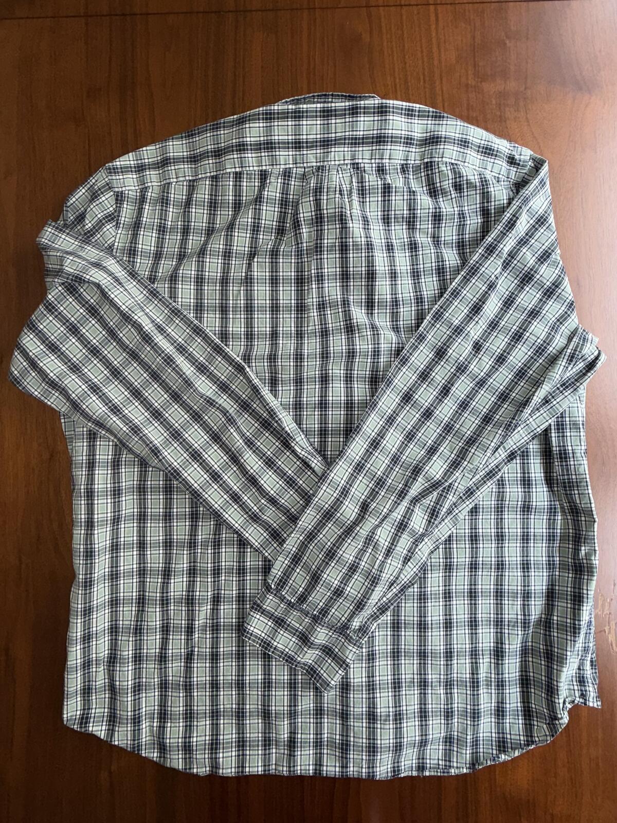 J.Crew Classic Secret Wash Navy & Mint Plaid Button Down Shirt - Size XL