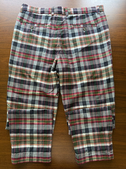 Brooks Brothers Men's Regular Fit Green & Red Plaid Madras Pants - Size 34x30
