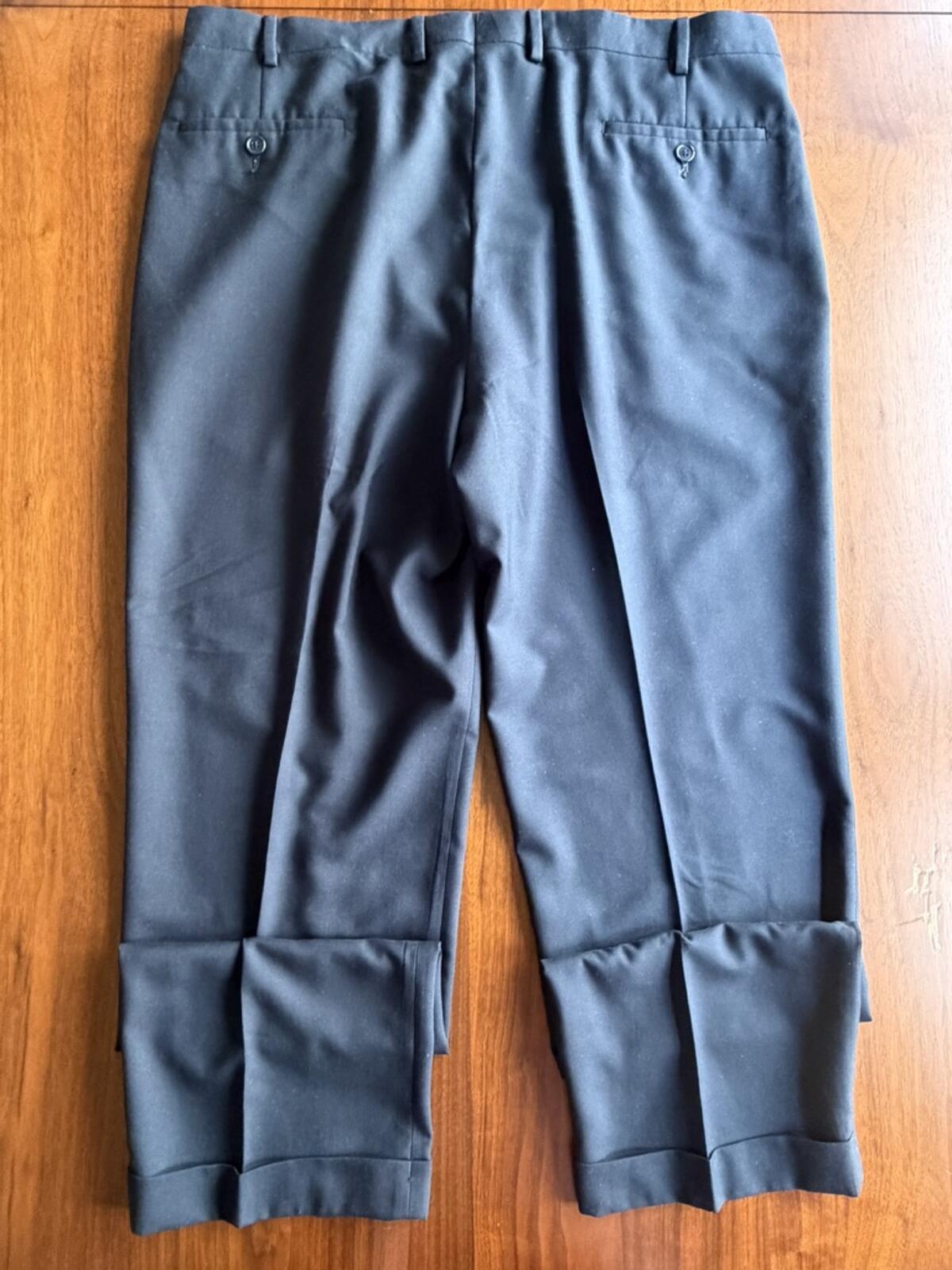 Lauren Ralph Lauren Pleated Wool-Blend Navy Dress Pants - 38x32