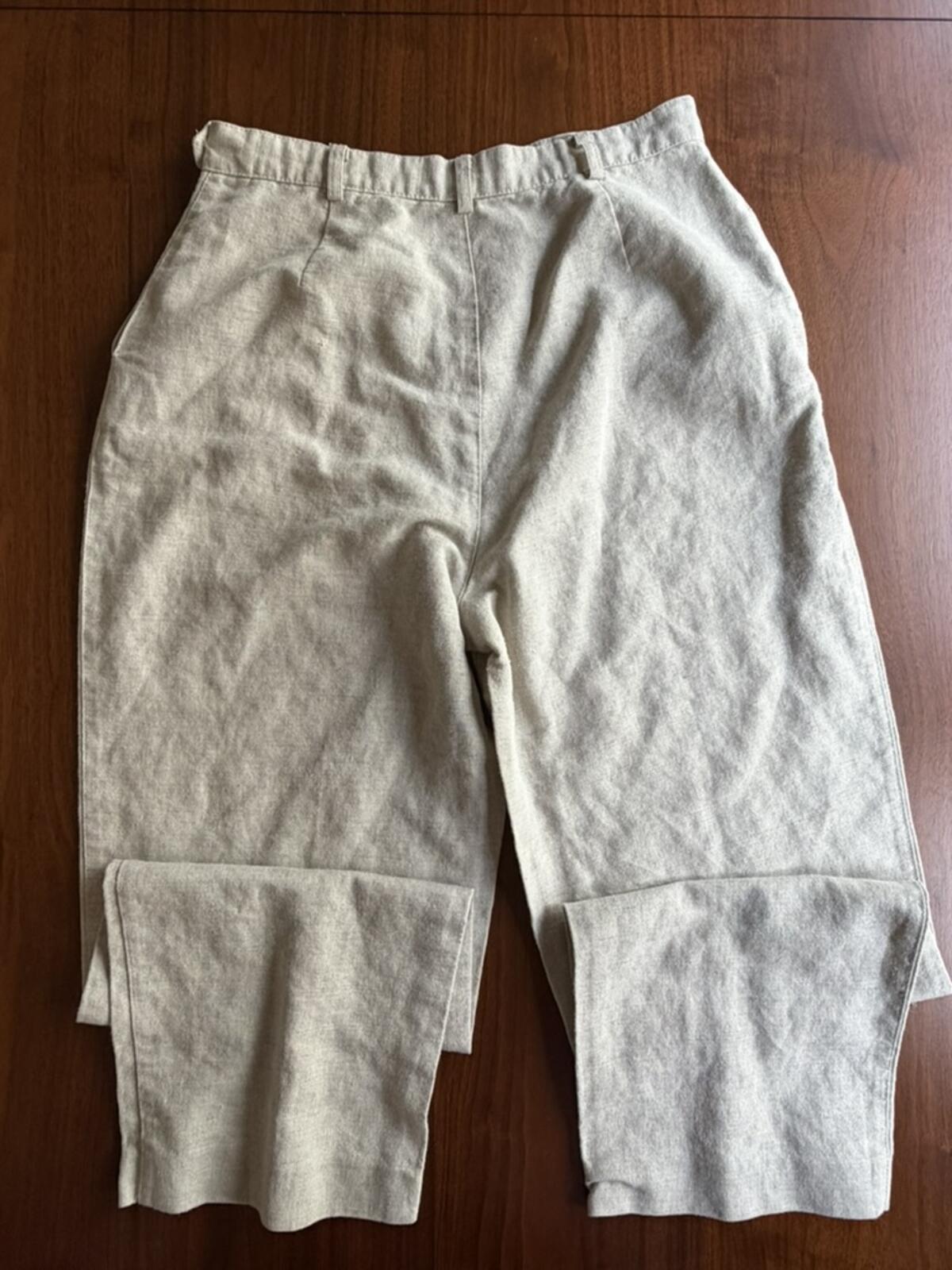 Liz Claiborne Lizsport Beige Linen Blend Pants - Size 14