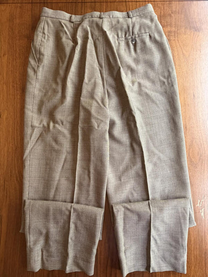 Vintage Lauren Ralph Lauren Women's Brown Houndstooth Wool Trousers - Size 12