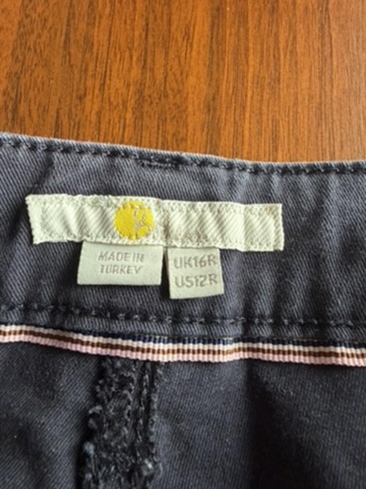 Boden Women's Navy Blue High-Waisted Button Fly Pants - Size 12