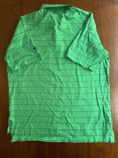 Polo Golf Ralph Lauren Green Striped Short Sleeve Polo Shirt - Size L