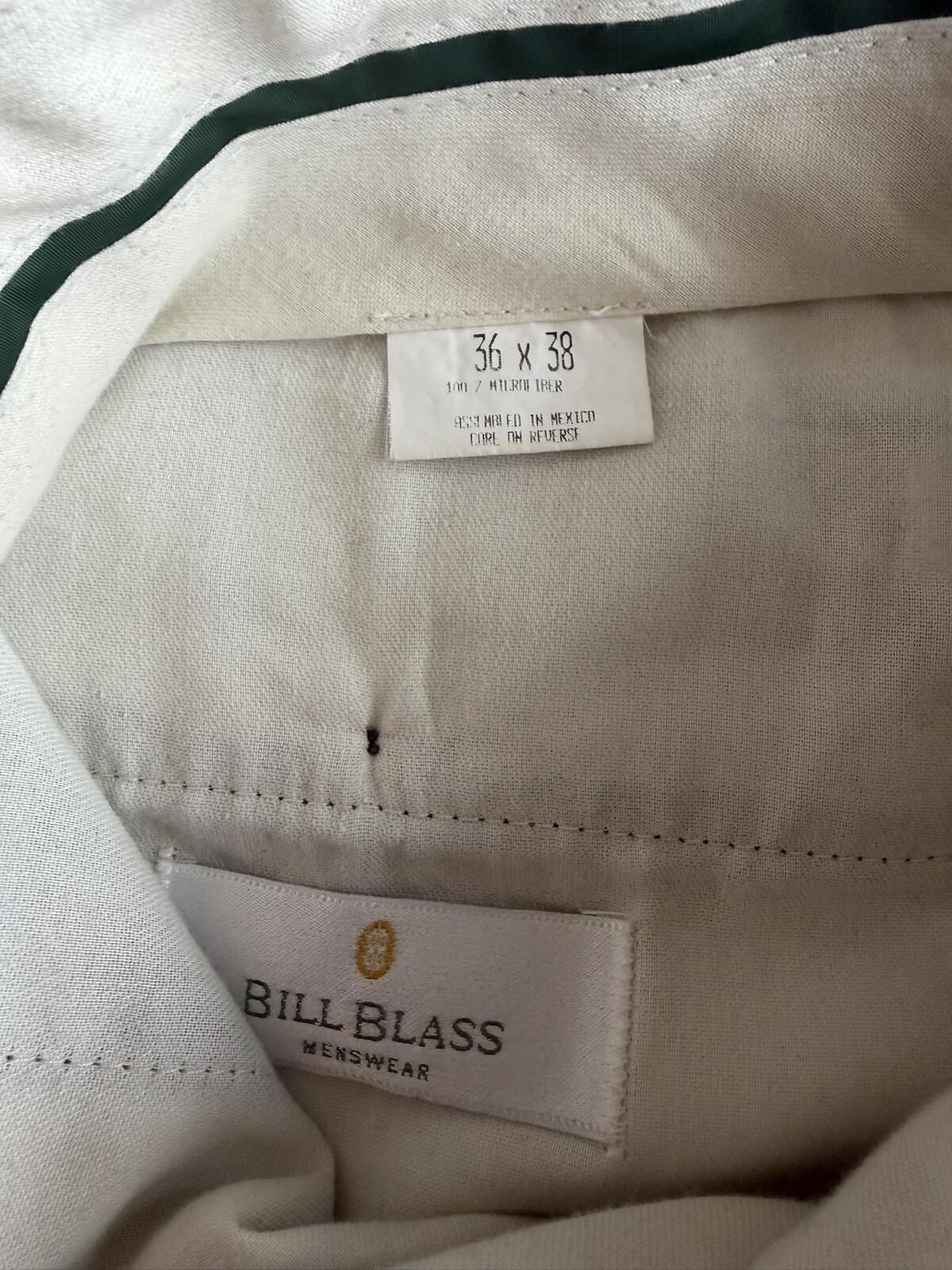 Bill Blass Menswear Gray Herringbone Dress Pants - Size 36x38