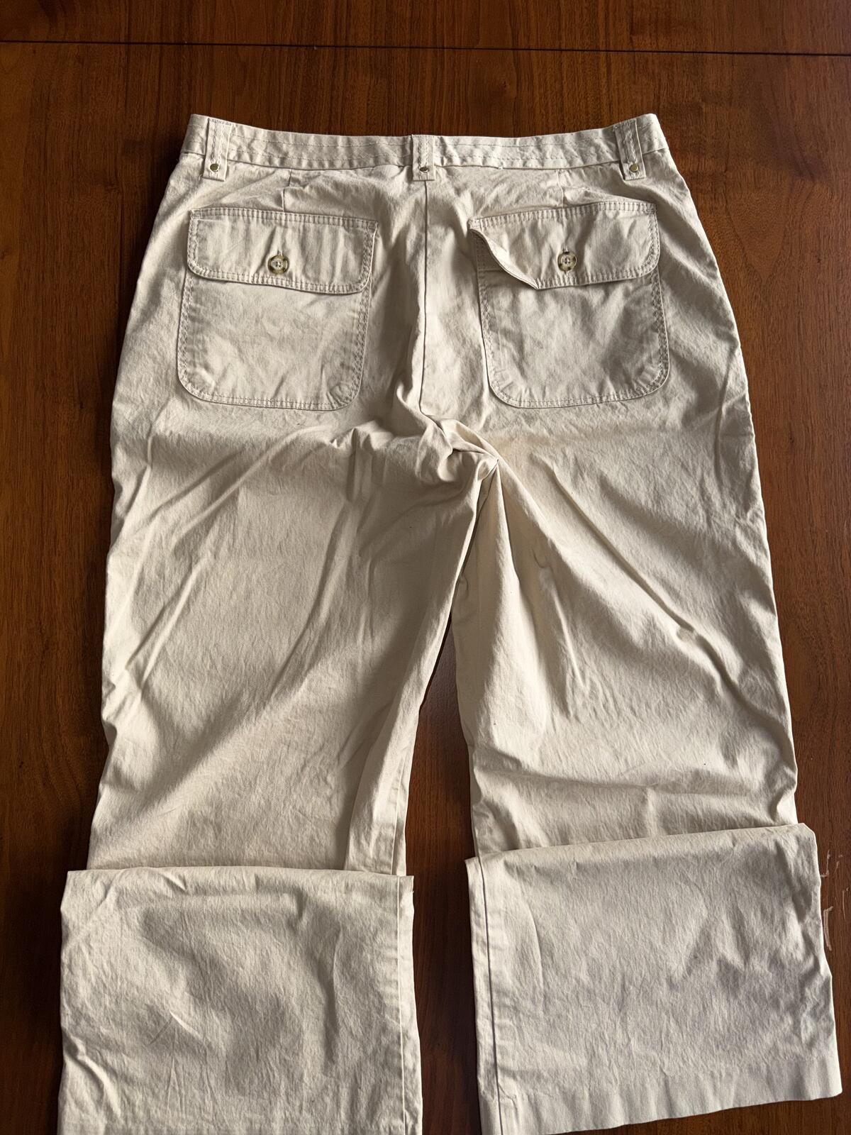 Tommy Hilfiger Women's Wide Leg Tan Stretch Pants - Size 12