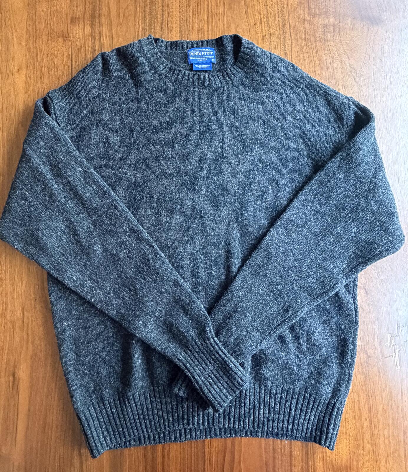 Pendleton 100% Shetland Wool Crewneck Sweater Heather Gray - Size L