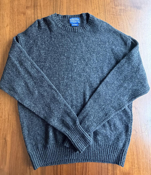 Pendleton 100% Shetland Wool Crewneck Sweater Heather Gray - Size L