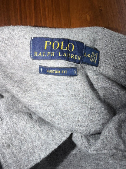Polo Ralph Lauren Custom Fit Gray Short Sleeve Polo Shirt - Size Large