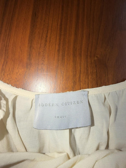 Modern Citizen Cream Ruched Tie-Shoulder Blouse - Size S