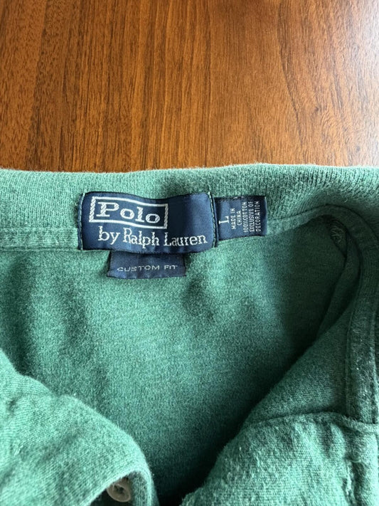 Polo Ralph Lauren Men's Custom Fit Green Short Sleeve Polo Shirt - Size L