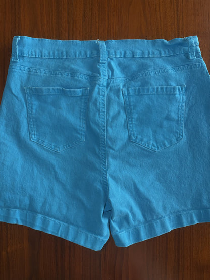 Gloria Vanderbilt Women's All Around Slimming Effect Turquoise Shorts - Size 12