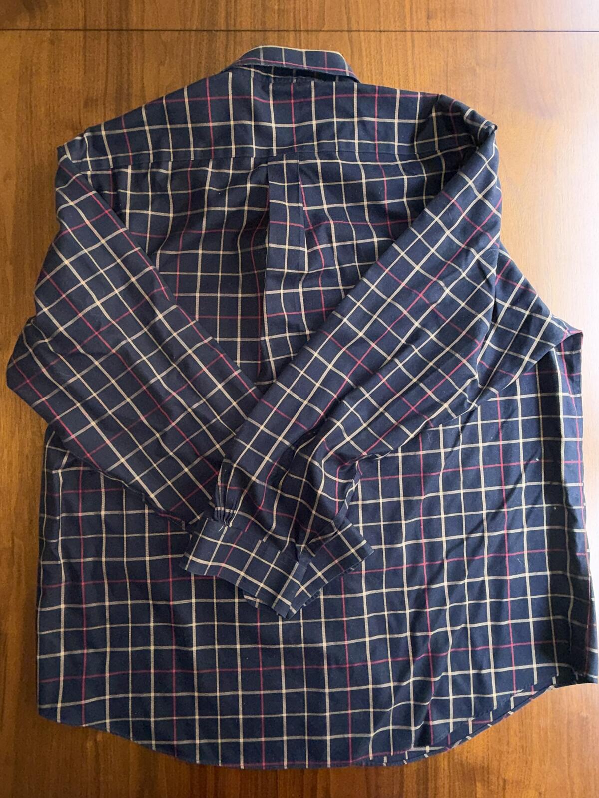 Brooks Brothers Men's Navy Plaid Long Sleeve Button-Down Shirt