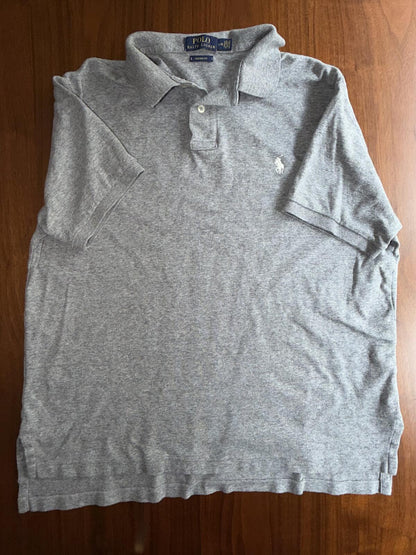 Polo Ralph Lauren Custom Fit Gray Short Sleeve Polo Shirt - Size Large