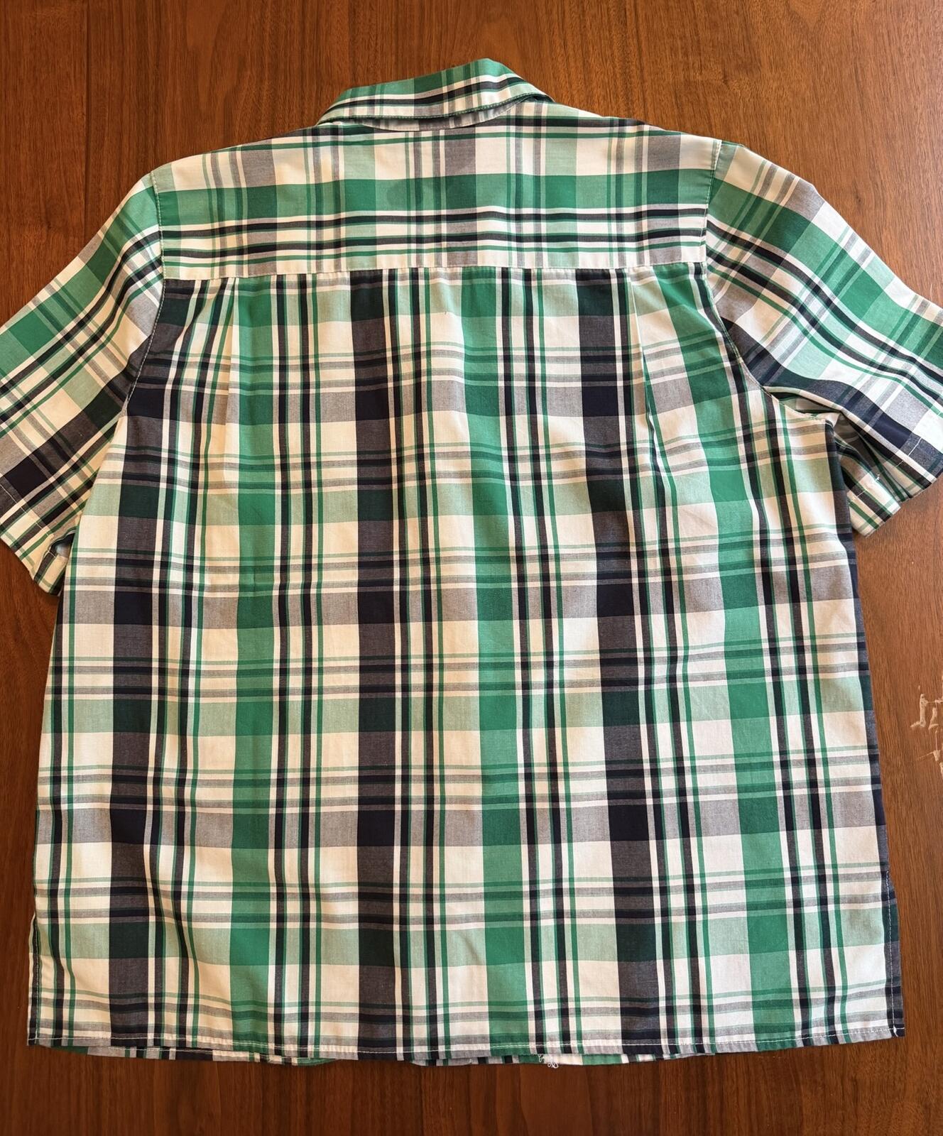 Alfred Dunner Women's Petite Green & Navy Plaid Button Front Shirt - Size 12P