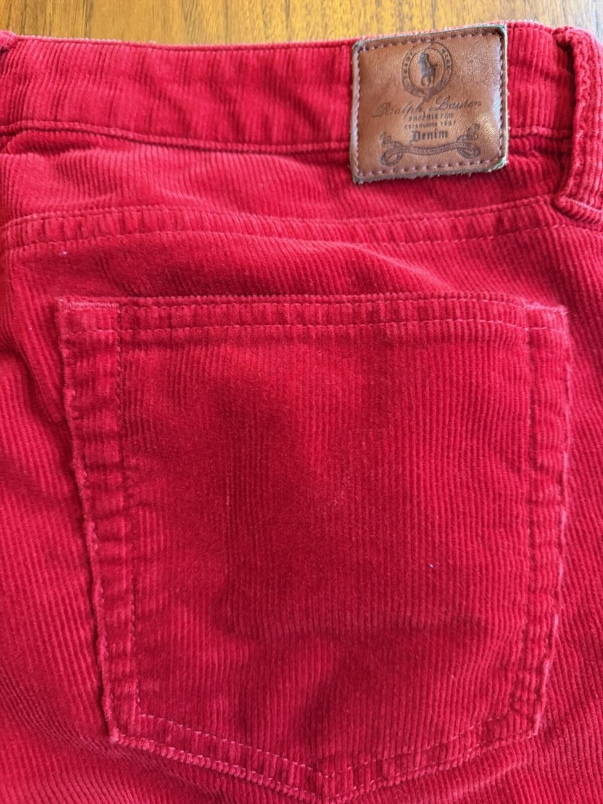 Ralph Lauren Sport Women's Red Corduroy Pants - Size 10