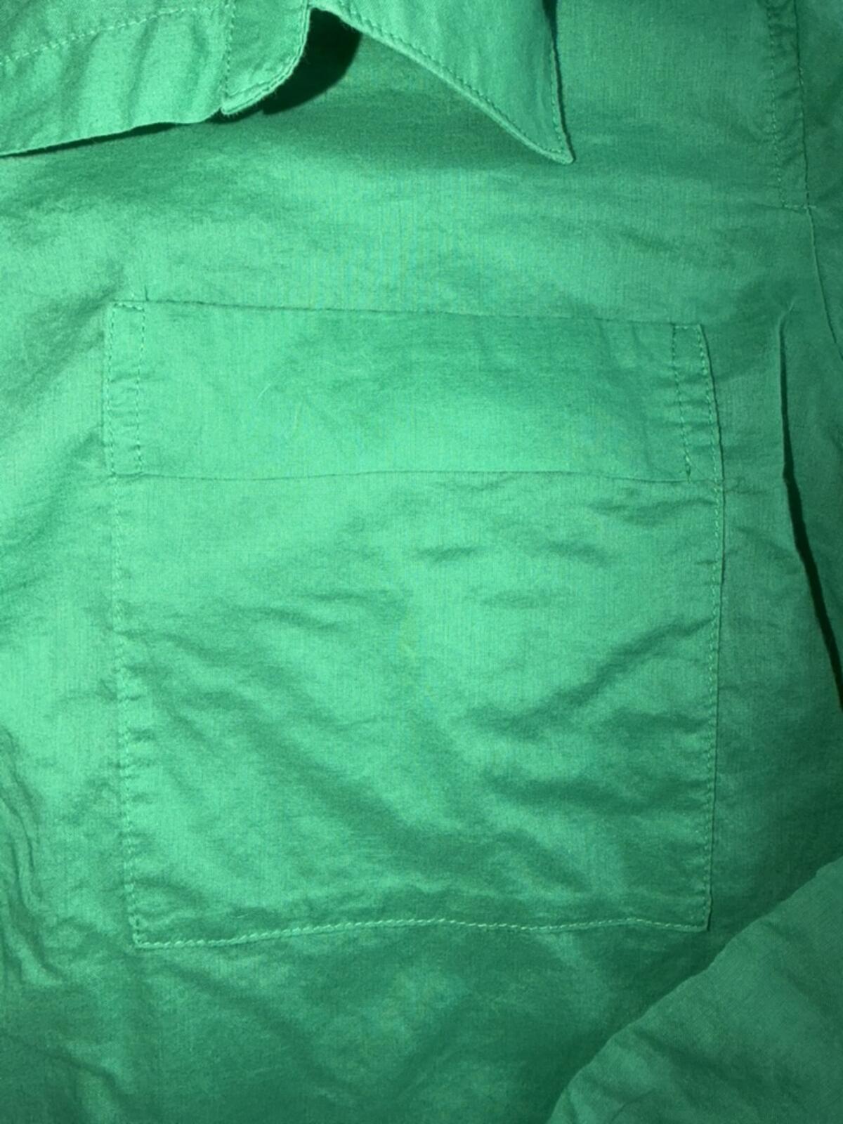 Chico's Women's Green 100% Cotton Long Sleeve Button Front Shirt - Size L