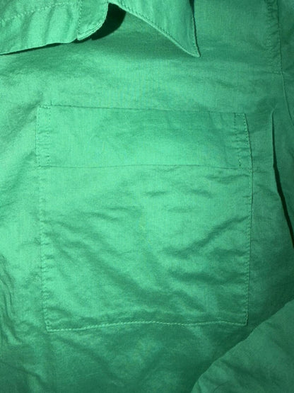 Chico's Women's Green 100% Cotton Long Sleeve Button Front Shirt - Size L