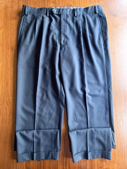 Lauren Ralph Lauren Pleated Wool-Blend Navy Dress Pants - 38x32