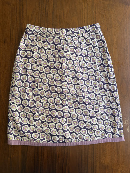 Boden Women's Floral Pattern Purple Skirt - Size 6