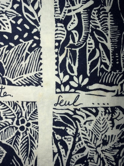 H. Stockton Atlanta Men's Short Sleeve Shirt Blue&White Elephant Print - Size L