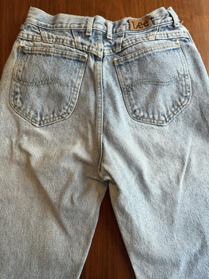 Vintage Lee Light Wash High-Rise Relaxed Fit Denim Jeans - Size 8M