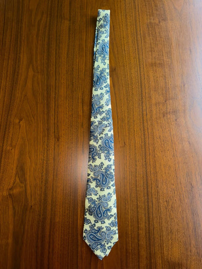 Christian Dior Silk Yellow Paisley Tie