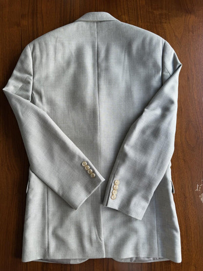 Lauren Ralph Lauren Grey Linen-Blend Two-Button Blazer 36R