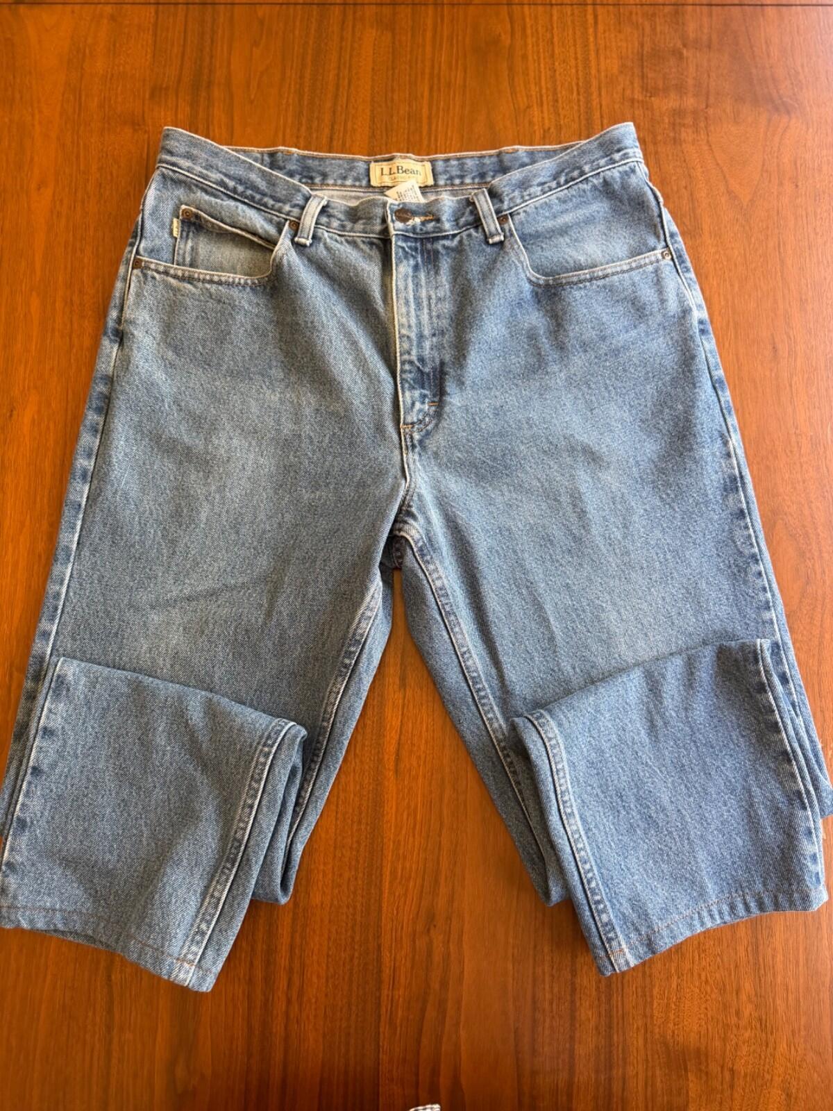 L.L. Bean Vintage Men's Classic Fit Straight Leg Denim Jeans - Size 36x32