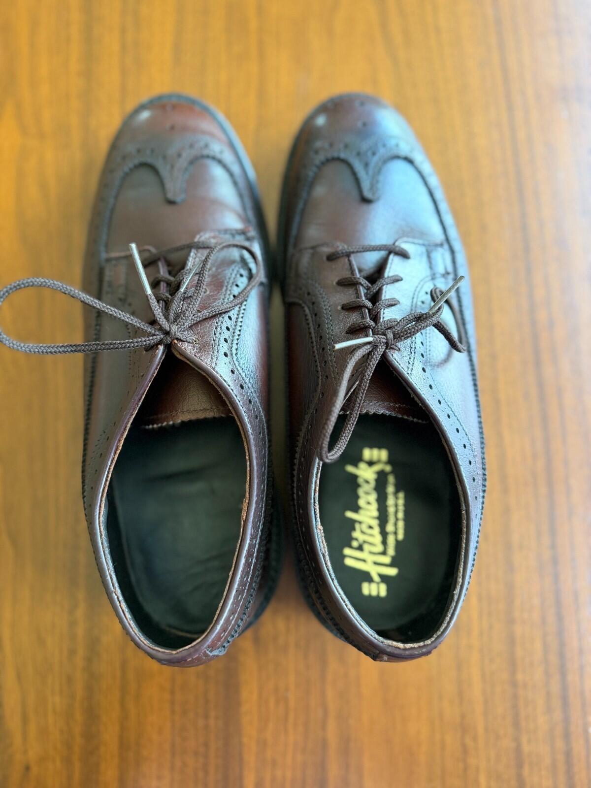 Hitchcock Brown Leather Longwing Brogue Shoes Men's Size 9 Wide